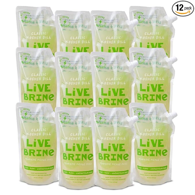 Olive My Pickle Probiotic Pickle Juice 234 oz | 12pk Olive Juice Live Brine Kosher Dill Pickle Juice Shots with Natural Probiotics &amp Digestive Enzymes for Gut Health - 156 Pickle Shots for Cramps