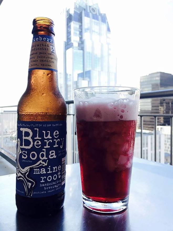 Maine Root Soda - Fair Trade Craft Soda in Glass Bottles (Blueberry 12 Pack)