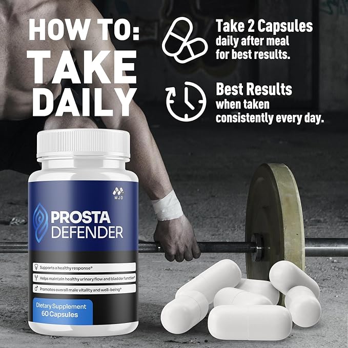 Prosta Defender Capsules Official Prostadefender Pills with All Natural Ingredients Advanced Overall Health and Wellness Supplement Natural Maximum Strength Healthy Vitamin Formula (60 Capsules)