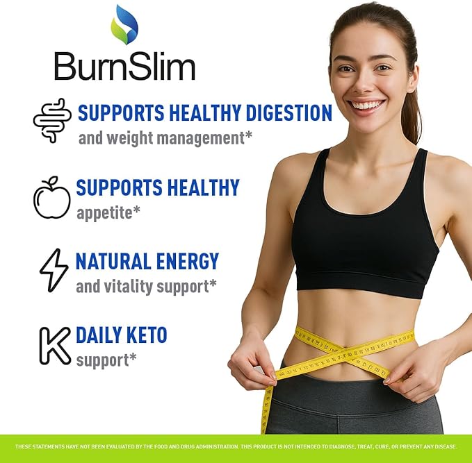 Burn Slim Capsules - Official BurnSlim Weight Pills Advanced Premium Formula Support All Natural Burn Slim Vitamin Supplement for Overall Health &amp Wellness Reviews 60 Capsules for 1 Month
