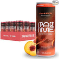SpaceTime Productivity &amp Focus Energy Drink – Real Juice Infused Nootropic Drink with 50mg Organic Caffeine L-Theanine Rhodiola &amp B Vitamins – Clean Low-Caffeine Brain Boost – Peach Black T