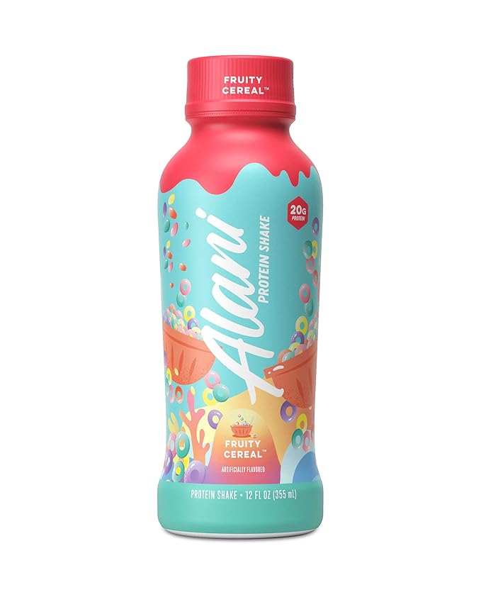 Alani Nu Protein Shake Ready to Drink Naturally Flavored Gluten Free Only 140 Calories with 20g Protein per 12 Fl Oz bottle (Fruity Cereal 12 Pack) 1