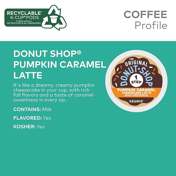 The Original Donut Shop Pumpkin Caramel Cheesecake Latte Keurig Single Serve K-Cup Pods 60 Count