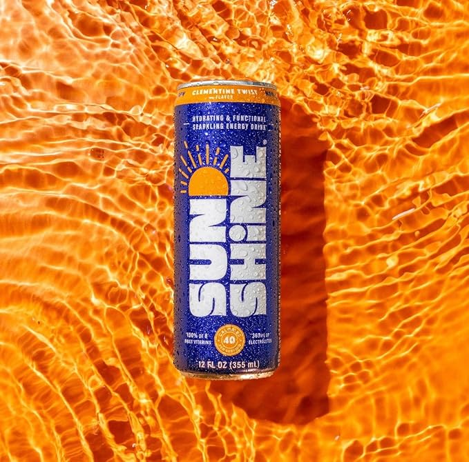 Sunshine Sparkling Energy Drink Variety Pack with Daily Essential Vitamins 360mg of Electrolytes 70mg of Natural Caffeine 12 Fl Oz (Pack of 12)