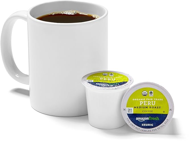 AmazonFresh 80 Ct. Organic Fair Trade K-Cups Peru Medium Roast Keurig K-Cup Brewer Compatible