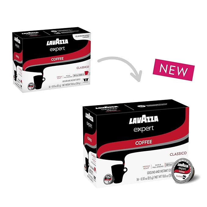 Lavazza Expert Classico Coffee Capsules Medium Roast Arabica and Robusta Blend Compatible with Lavazza Classy Plus Machine (36 Capsules)