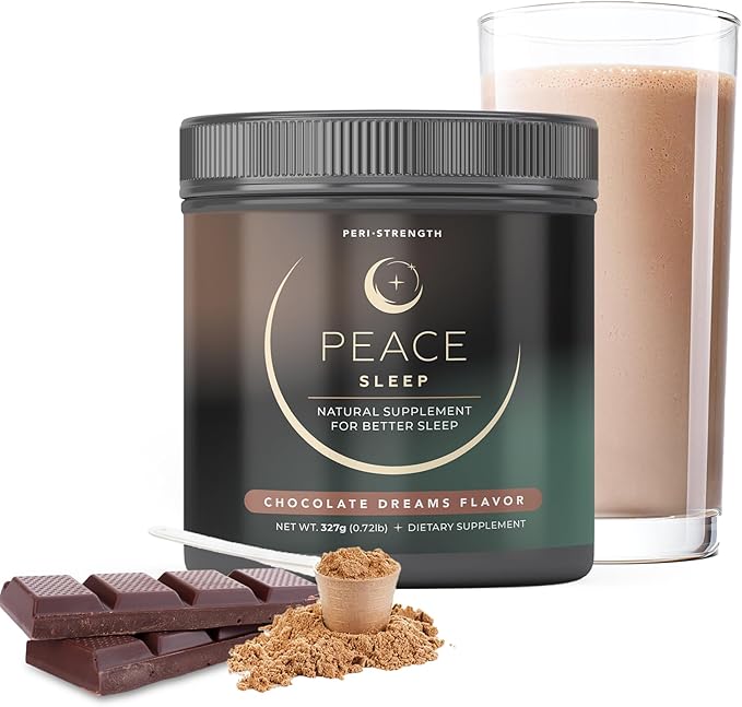 Peace Sleep - Sleep and Recovery Chocolate Powder Drink Mix - Sleep Aid Supplement with GABA L-Tryptophan L-Theanine Glycine - for Tranquil Sleep Restful Nights Productive Days - Gluten Free