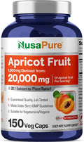 NusaPure Apricot 20:1 Extract 1000 mg Equivalent to 20000mg 150 Veggie Capsules (Vegan Non-GMO)
