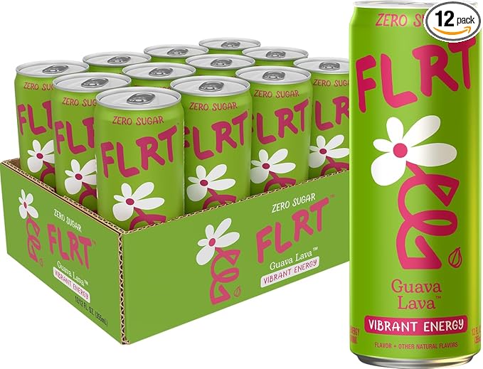 FLRT Energy Guava Lava Clean Energy Energy Drink 12 Fl Oz (Pack of 12)