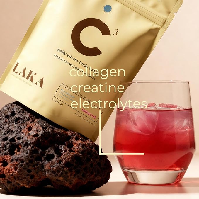LAKA C3 Collagen + Creatine Electrolyte Powder – Sugar Free Hydration Powder with Peptan® Marine Collagen Vitamin C &amp Electrolytes