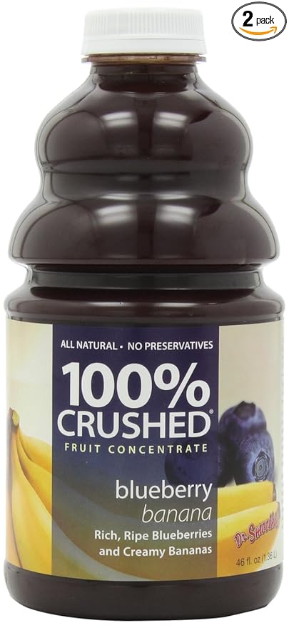 Dr. Smoothie 100% Crushed Fruit Smoothie Blueberry Banana 46-Ounce Bottles (Pack of 2)