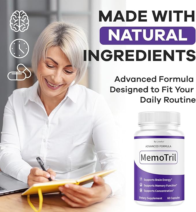 (3 Pack) Memotril Capsules - Official Memo Tril Advanced Brain Health Supplement Support Pills All Natural Formula Memotril Vitamins For Overall Health &amp Wellness Reviews 180 Capsules For 3 Mont