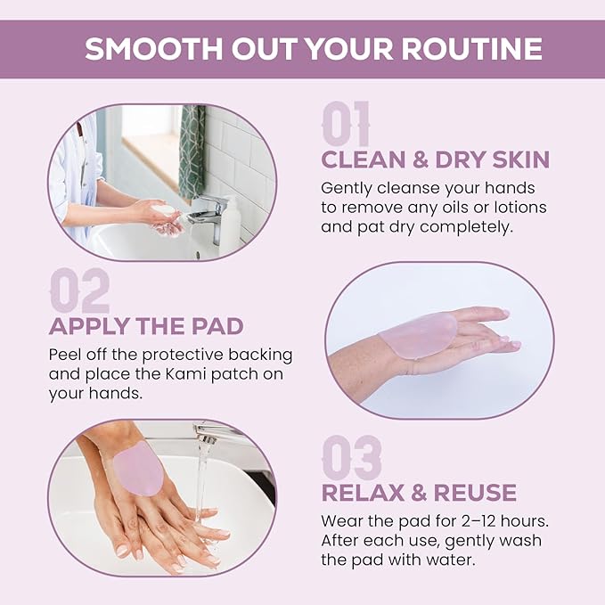 Kami Pure Silicone Hand Wrinkle Patches Anti-Aging Collagen Filler Pads Hydrate Plump &amp Smooth Skin Reusable Single Pack
