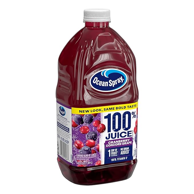 Ocean Spray® 100% Juice Cranberry Grape Juice Blend 64 Fl Oz Bottle (Pack of 8)