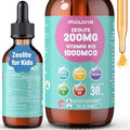 Zeolite Detox for Kids and Adults 200mg Zeolite Liquid Drops with 1000mcg Vitamin B12 Organic Chlorella 10 billion CFU &amp Prebiotics for Gut Support &amp Speech Immune Bone Energy* Strawber