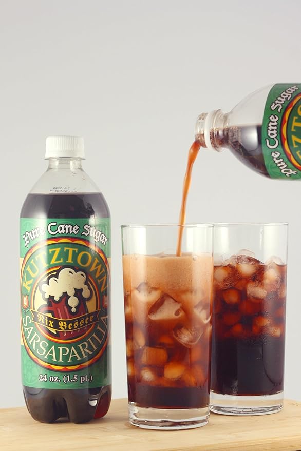 AmishTastes Soft Drinks Variety Box (Sarsaparilla Birch Beer White Birch Beer Root Beer) Kutztown Nix Besser PA Dutch Amish Style 96 Oz.