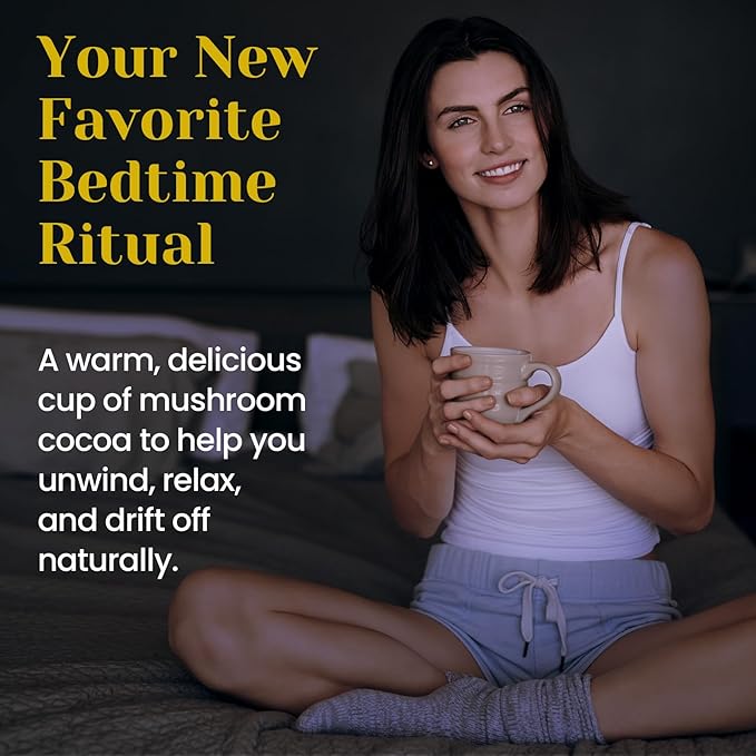 Venture Pal Hot Cocoa with Mushrooms Sleep Support Formula with Melatonin 3mg Reishi Magnesium Glycinate Sugar Free 30 Servings