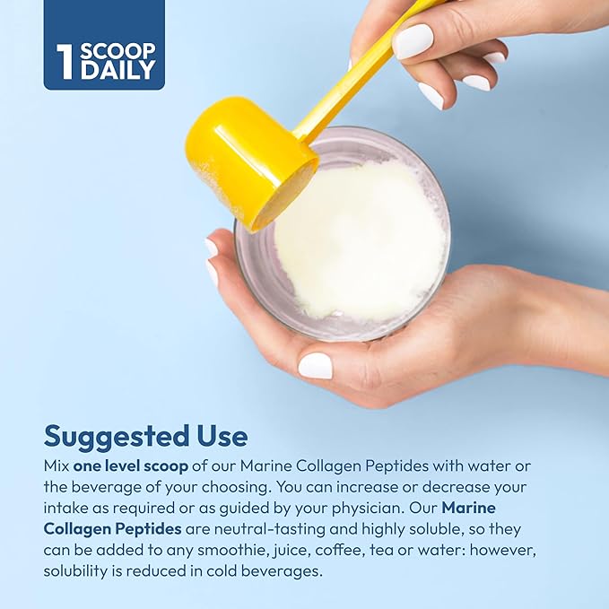 ANDREW LESSMAN Marine Collagen Peptides Powder and MSM 60 Servings - Supports Radiant Smooth Soft Skin Comfortable Joints. Pure. Super Soluble No Fishy Flavor No Additives Non-GMO