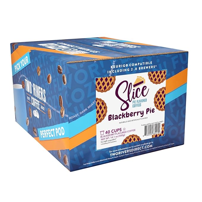 Slice Coffee Flavored Coffee for Keurig K Cup Brewers Blackberry Pie 40 Count