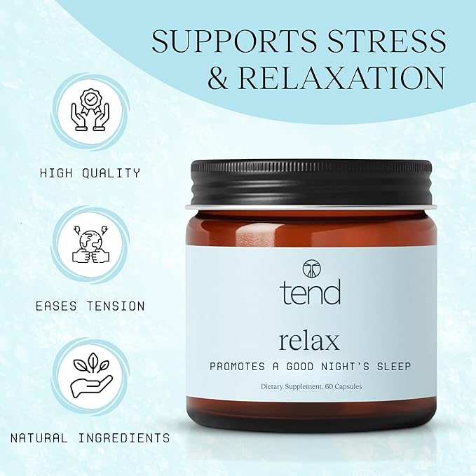 Tend Relax Sleep Support Dietary Supplement Natural Sleep Aid 60 Count