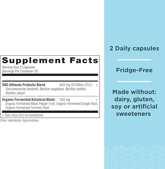 Ancient Nutrition Multi Collagen Protein Powder Unflavored 100 Servings + SBO Probiotics Ultimate 60 Capsules