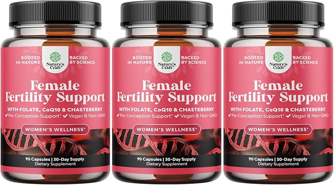 Fertility supplements for women with Inositol &amp Folic acid - Preconception vitamins for women for Hormone Balance with L-methylfolate B12 Vitamin D3 Selenium Zinc and CoQ10 - 90 Count (3 Pack)