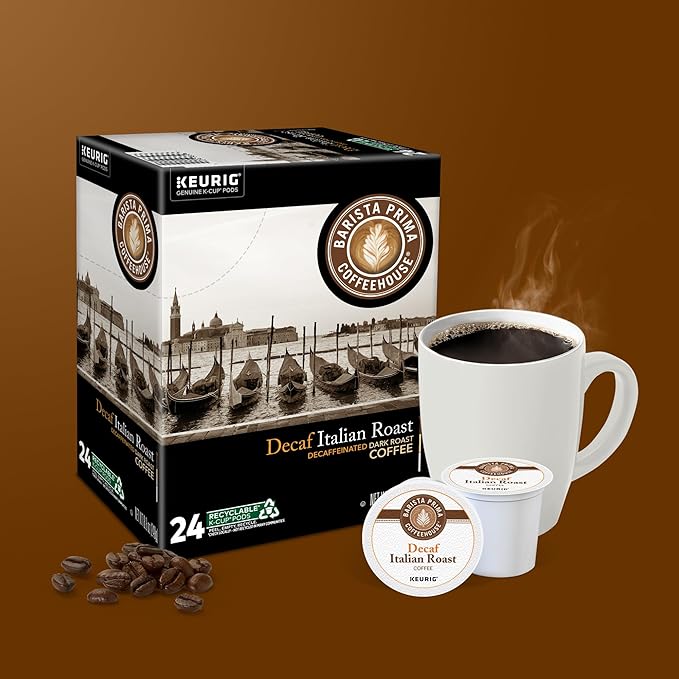 Barista Prima Coffeehouse Italian Roast Decaf Keurig Single Serve K-Cup Pods 96 count