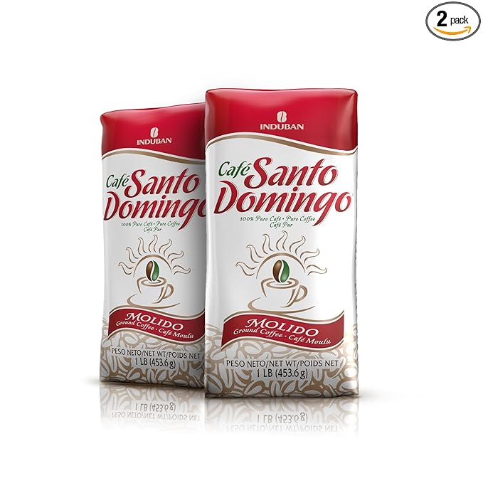 Café Santo Domingo 16 oz Bag Ground Coffee Medium Roast - Product from the Dominican Republic (Pack of 2)