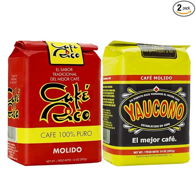 Puerto Rican Variety Pack Ground Coffee - Yaucono &amp Cafe Rico 14 Ounce Bags