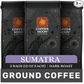 Copper Moon Ground Coffee Dark Roast Sumatra Blend 12 Oz (Pack Of 3)