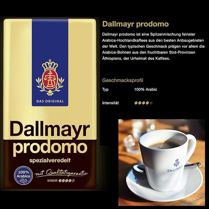 Dallmayr Prodomo Ground Coffee 17.6 Ouce (Pack of 2)