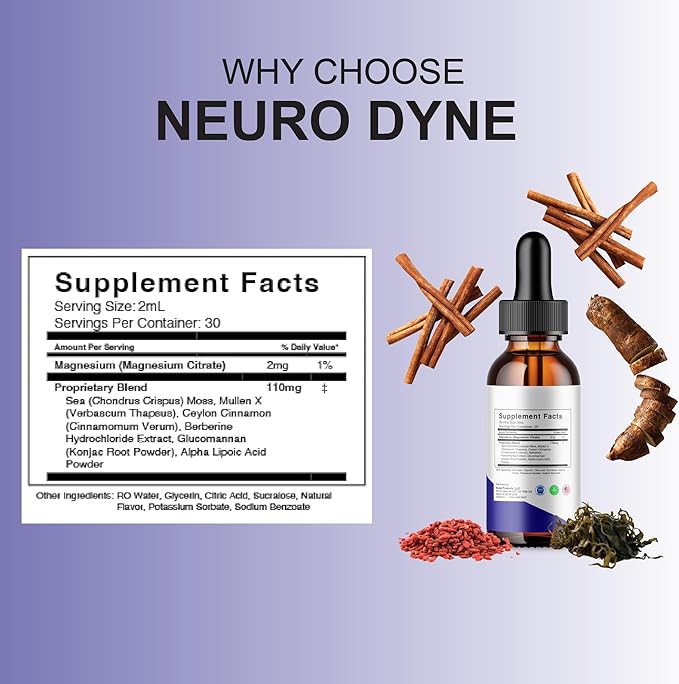 BLUE VIBE NeuroDyne Drops Neuro Dyne Advanced Strength Overall Health &amp Wellness Support Supplement NeuroDyne Premium All Natural Daily Health and Overall Energy Formula (5 Pack - 10oz / 300ml)