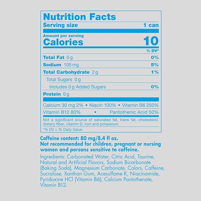 Red Bull Sugar Free Energy Drink with 80mg Caffeine plus Taurine &amp B Vitamins 8.4 Fl Oz Pack of 12 Cans