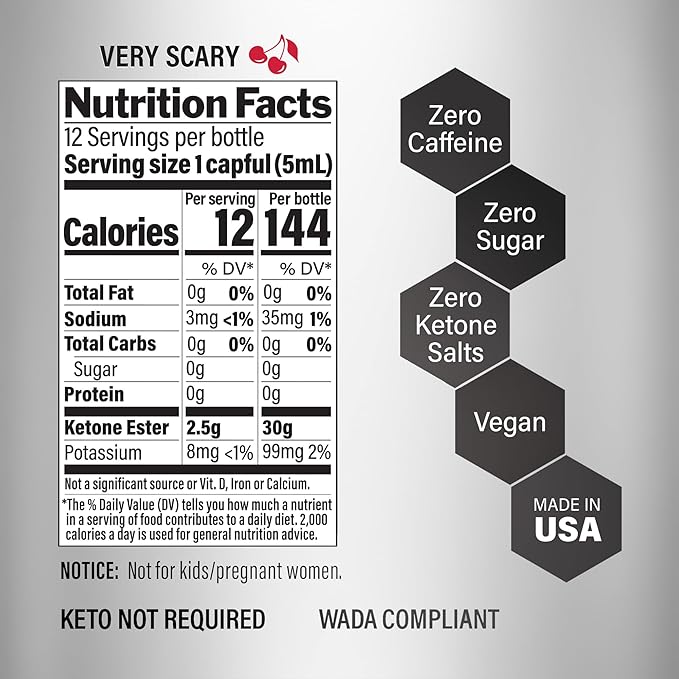 KetoneAid Ke4 Ketone Ester Concentrate | Not a Ketone Salt No Sugar No Caffeine | Exogenous D-BHB Ester | 12 Serving Per Bottle (1 Count)