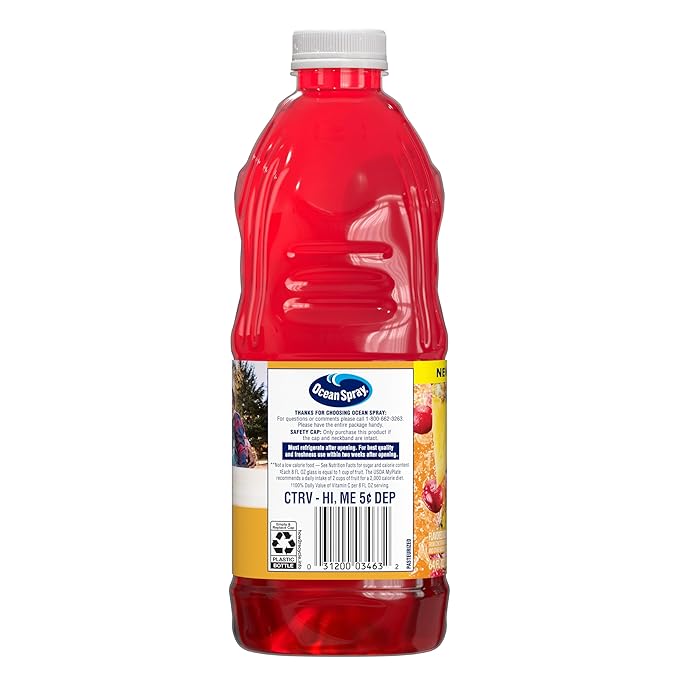 Ocean Spray® 100% Juice Cranberry Pineapple Juice Blend 64 Fl Oz Bottle (Pack of 8)