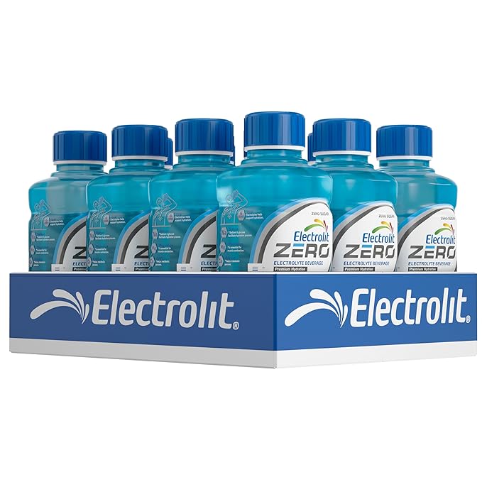 Electrolit Zero Electrolyte Beverage Blue Raspberry 21 Fl Oz bottle (Pack of 12)