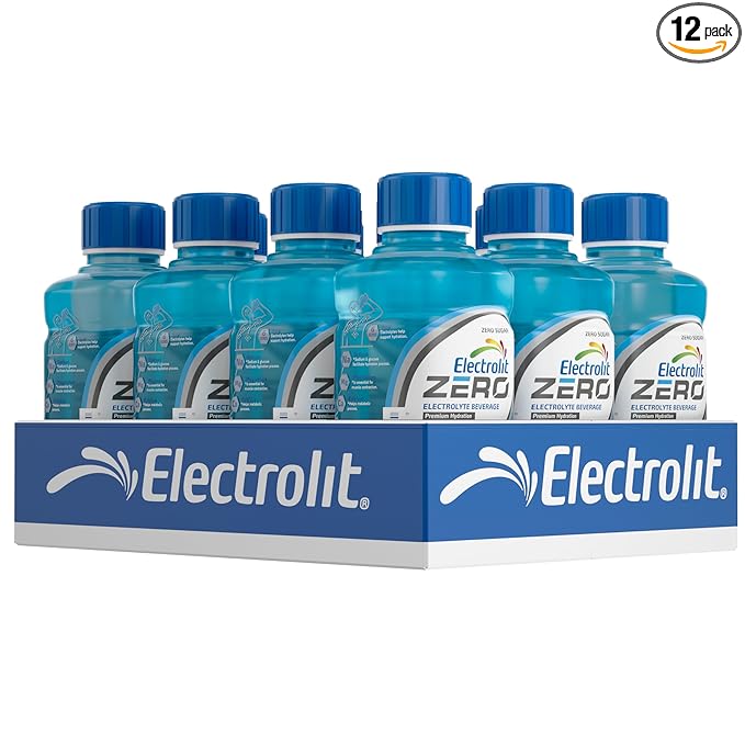 Electrolit Zero Electrolyte Beverage Blue Raspberry 21 Fl Oz bottle (Pack of 12)