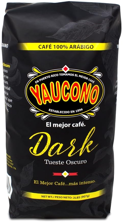 Yaucono Dark Roast Whole Bean Coffee Puerto Rico 100% Arabica 2 Pound (Pack of 1)