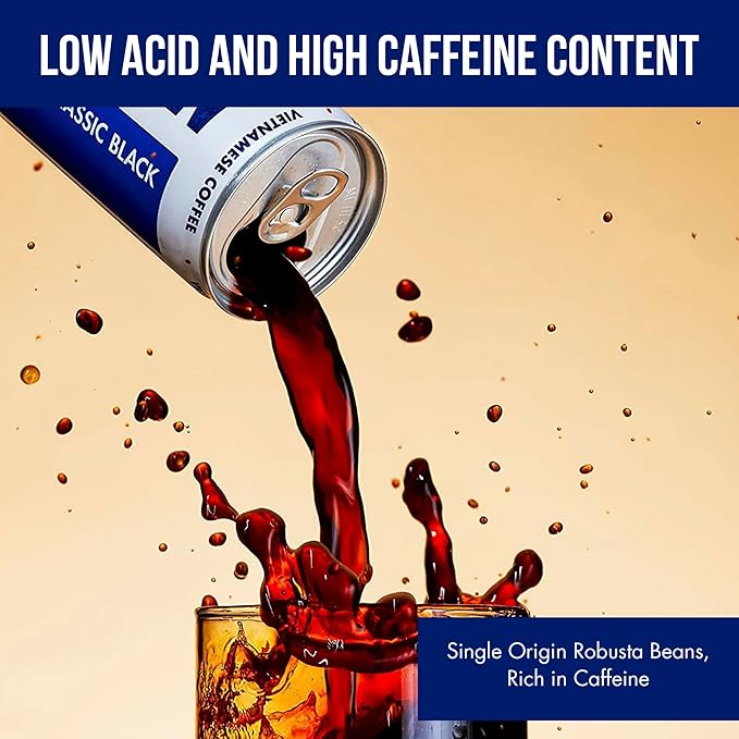 Nguyen Coffee Supply - Espresso Black: Vietnamese Cold Brew Iced Coffee 100% Robusta No Sugar Dairy-Free 7.5 fl oz cans [12 Pack]