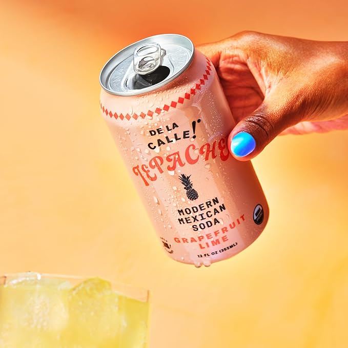 De La Calle Tepache - Grapefruit Lime - Modern Mexican Soda - Craft Fermented Pineapple Sparkling Beverage - Certified Organic Antioxidant Rich Non-Alcoholic Healthy Soda Low Sugar Low Calorie N