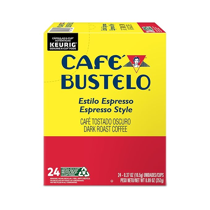 Cafe Bustelo Keurig Caf Bustelo Single Serve Pods Espresso Roast Classic Box Of 24 Pods Case Of 4 Boxes