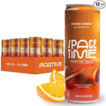 SpaceTime Productivity &amp Focus Energy Drink – Real Juice Infused Nootropic Drink with 50mg Organic Caffeine L-Theanine Rhodiola &amp B Vitamins – Clean Low-Caffeine Brain Boost – Orange Mango