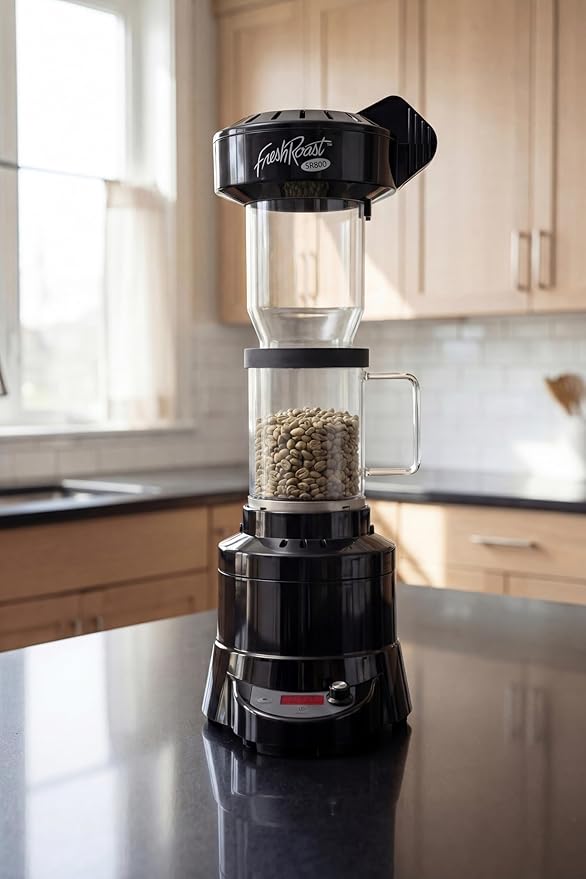 Coffee Roaster Bundle SR800 Glass Extension Tube Pour Over DIgital Scale (2lbs) Sample Pack of Green Beans (2-Pack) Sample Trays Chaff Brush
