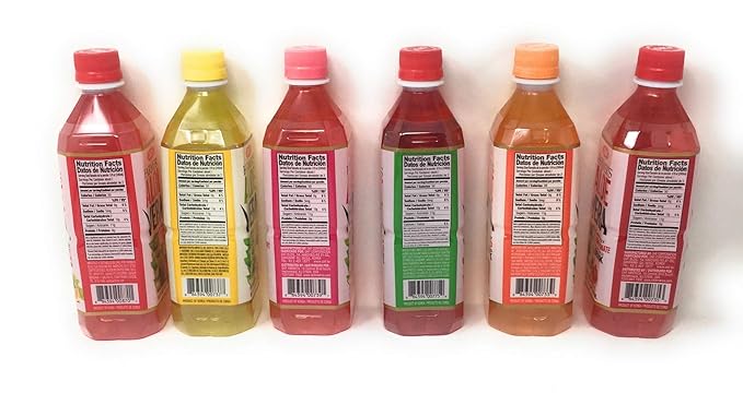 OKF Aloe Vera Drink in 16.9 Ounce Bottles (6 Flavor Variety Pack with Fruit Punch 12 Pack)