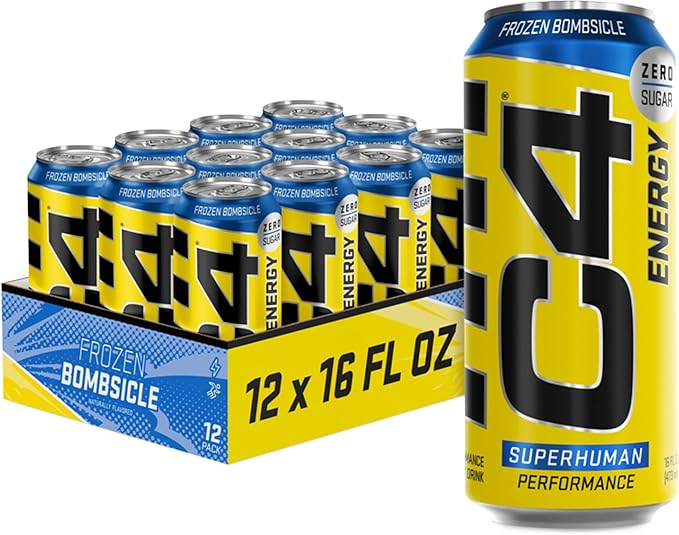 C4 Energy &amp Smart Energy Drinks Variety Pack Sugar Free Pre Workout Performance Drink &amp C4 Energy Drink 16oz (Pack of 12) - Frozen Bombsicle - Sugar Free Pre Workout Performance Drink