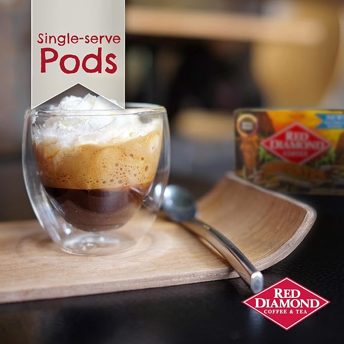 Red Diamond Coffee Cups Sumatra Blend Medium Roast Single Serve Coffee Cups Compatible with Most Brewers 6 Boxes of 12 Pods (72 Servings)
