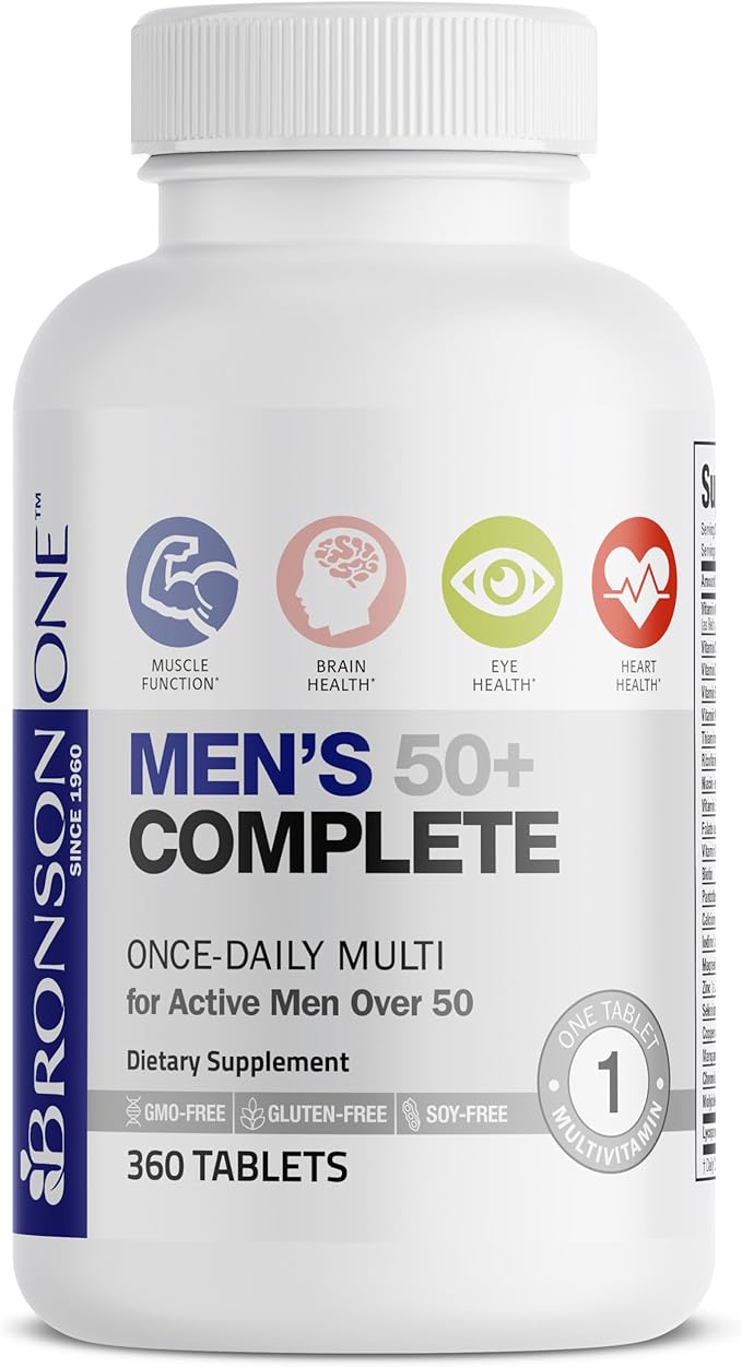 Bronson ONE Daily Mens 50+ Complete Multivitamin Multimineral 360 Tablets