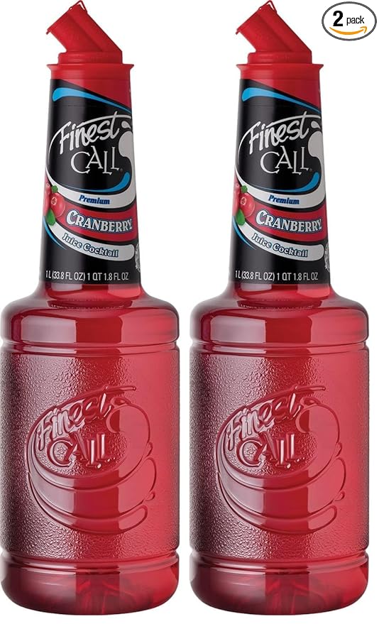 Finest Call Premium Cranberry Juice Cocktail Drink Mix 1 Liter Bottle (33.8 Fl Oz) (Pack of 2)