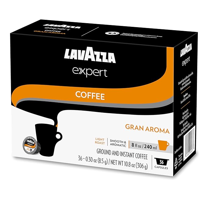 Lavazza Expert Gran Aroma Coffee Capsules Light Roast 100% Arabica Compatible with Lavazza Classy Plus Machine (72 Capsules)
