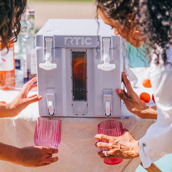 RTIC Halftime Water Cooler Portable Carrier Container Drink Beverage Dispenser Stackable with 2 Taps Bottleless BPA-Free for Sports Camping BBQ Parties Picnic &amp More Dusty Lilac